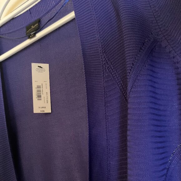 Worthington Long Sleeve Open Front Cardigan Verve Violet Women's Size Large - Picture 4 of 5